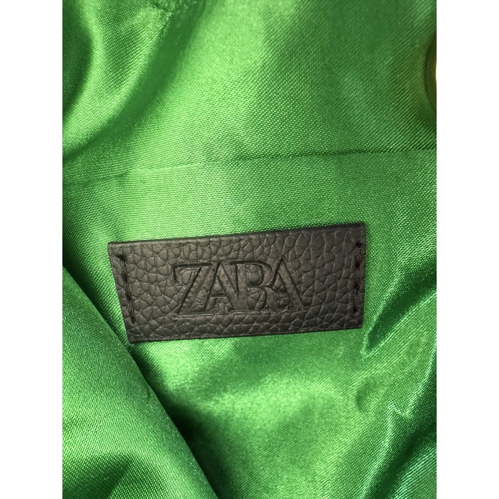 Zara Green Beaded Sequin Satin Statement Glam Hobo Handbag Evening Purse Bag - Picture 10 of 12
